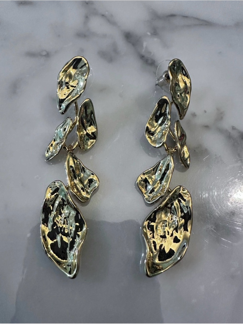 Alexis Bittar Mosaic Molten Elegant Gold Earrings